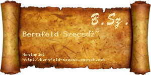 Bernfeld Szecső névjegykártya